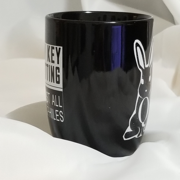 Black and White Q Rabbit Coffee Mug - Picture 4 of 6